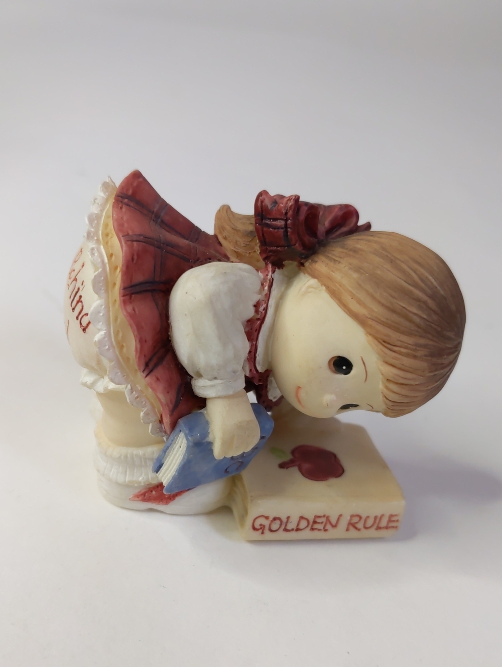 Vintage Enesco Golden Rule 'A Little Behind In School ' Girl Figurine